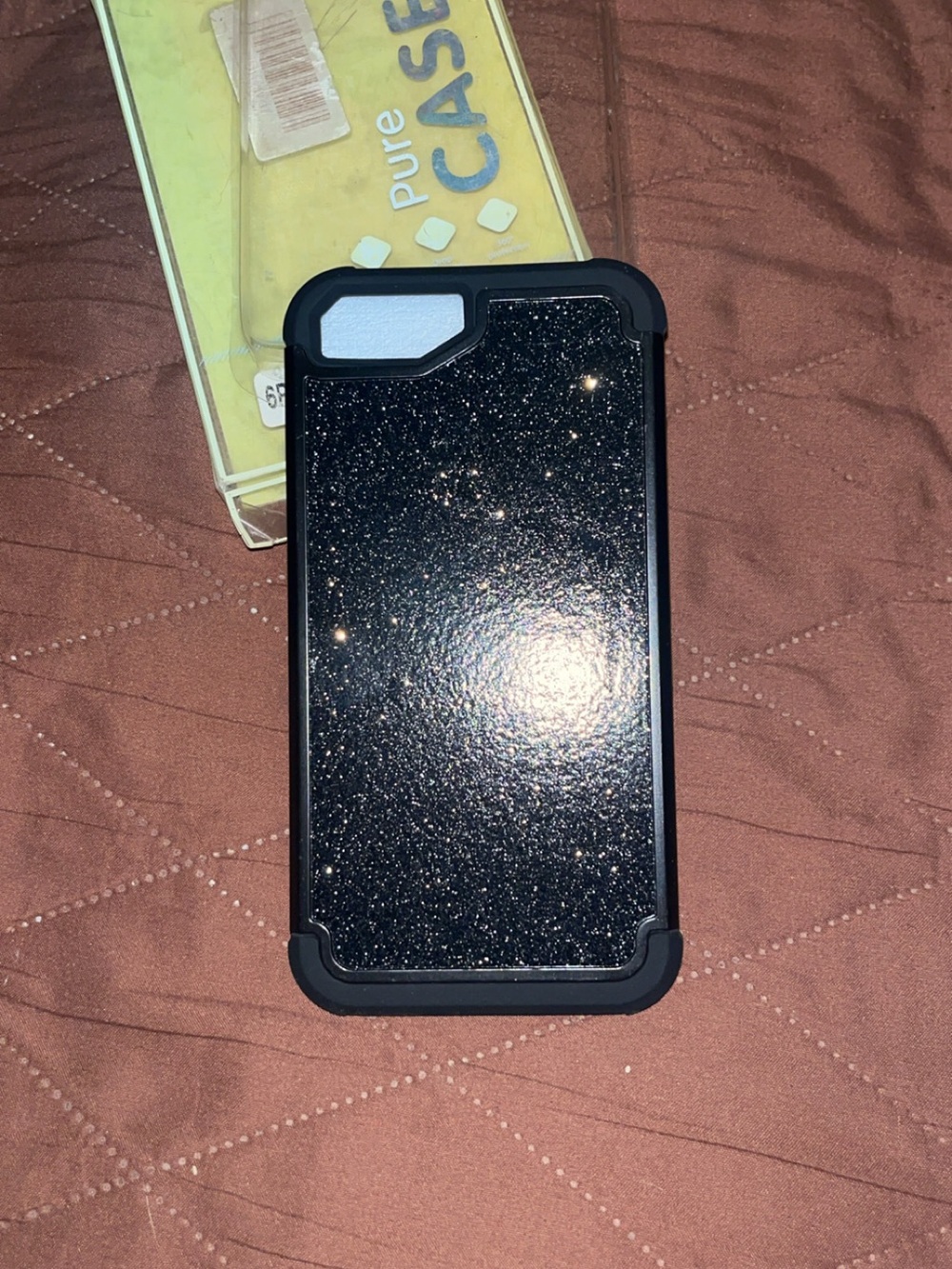 Sparkle Shield Phone Case - Black Glitter